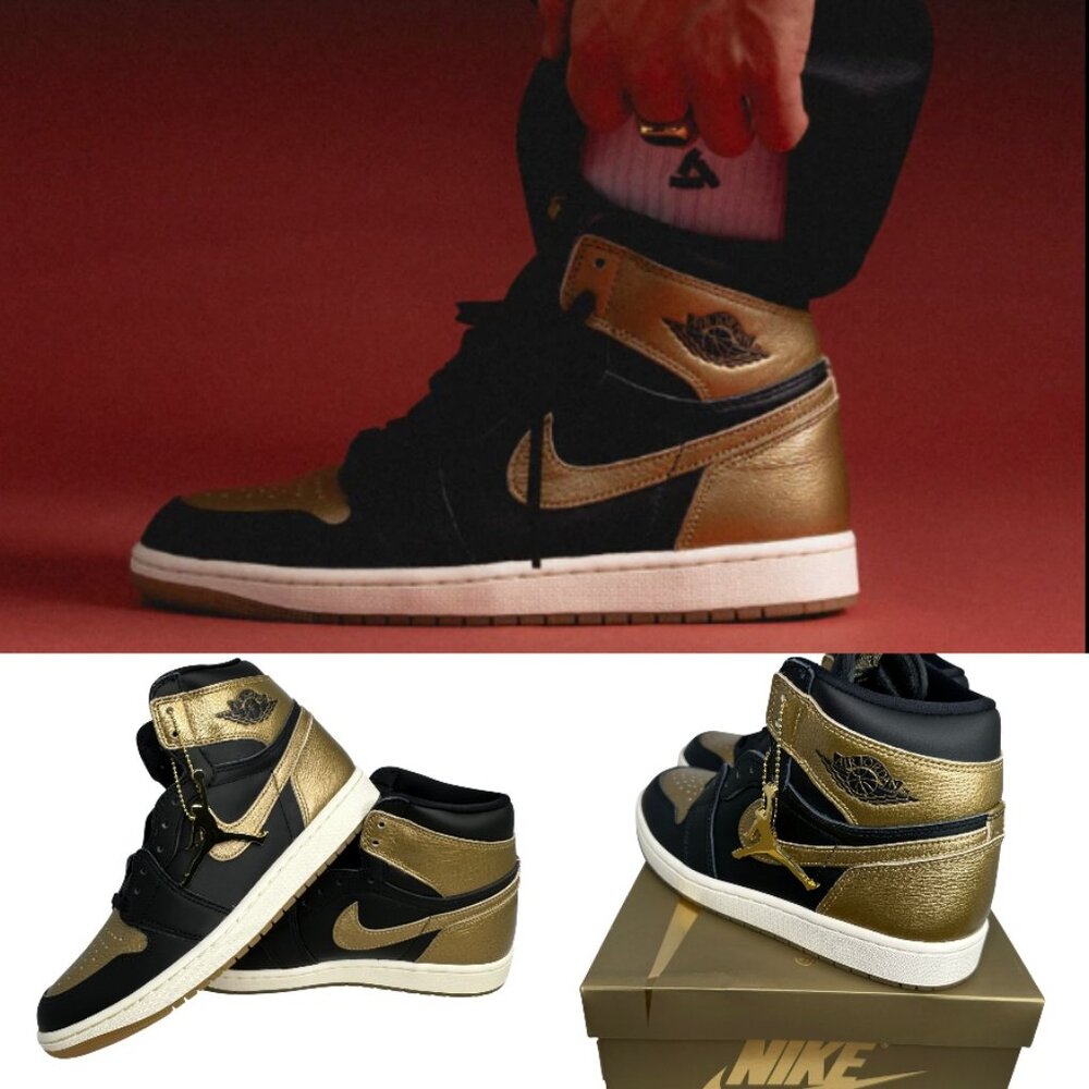 💎✨NEW IN BOX✨💎Air Jordan 1 Retro High OG Black/Gold